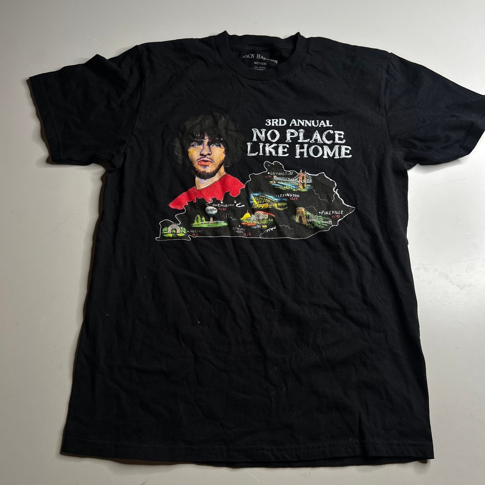 Jack Harlow 3rd Annual No Place Like Home Tour T-Shirt Mens M Kentucky Black